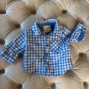 Blue Gingham Sport Shirt (0-3 months)